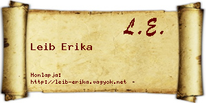 Leib Erika névjegykártya